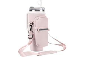 fruui Water Bottle Holder with Strap for Stanley 40oz Tumbler with Handle, Water Bottle Carrier Sling Bag with Phone Pocket, Tumbler Accessories for Stanley, Water Bottle Sleeve for Walking Hiking