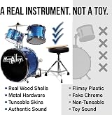 Music Alley Junior Drum Kit 3 Piece with Stool and Drumsticks view 3