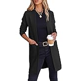 ANRABESS Cardigan Sweater for Women Casual 2025 Fall Fashion Coat Long Sleeve Open Front Knit Coatigan Outwear