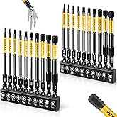 vuvoeni Impact Hex Head Allen Wrench Drill Bit Set 4 in Long (Metric & SAE), 20PCS Allen Bits Magnetism, 1/4'' Hex-Shank S2 S