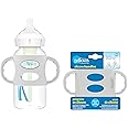 Dr. Brown's Milestones 100% Silicone Baby Bottle Handles, Wide-Neck, Removable Easy-Grip Transitional Sippy Cup Handles, Gray, 4m+, 1 Pack
