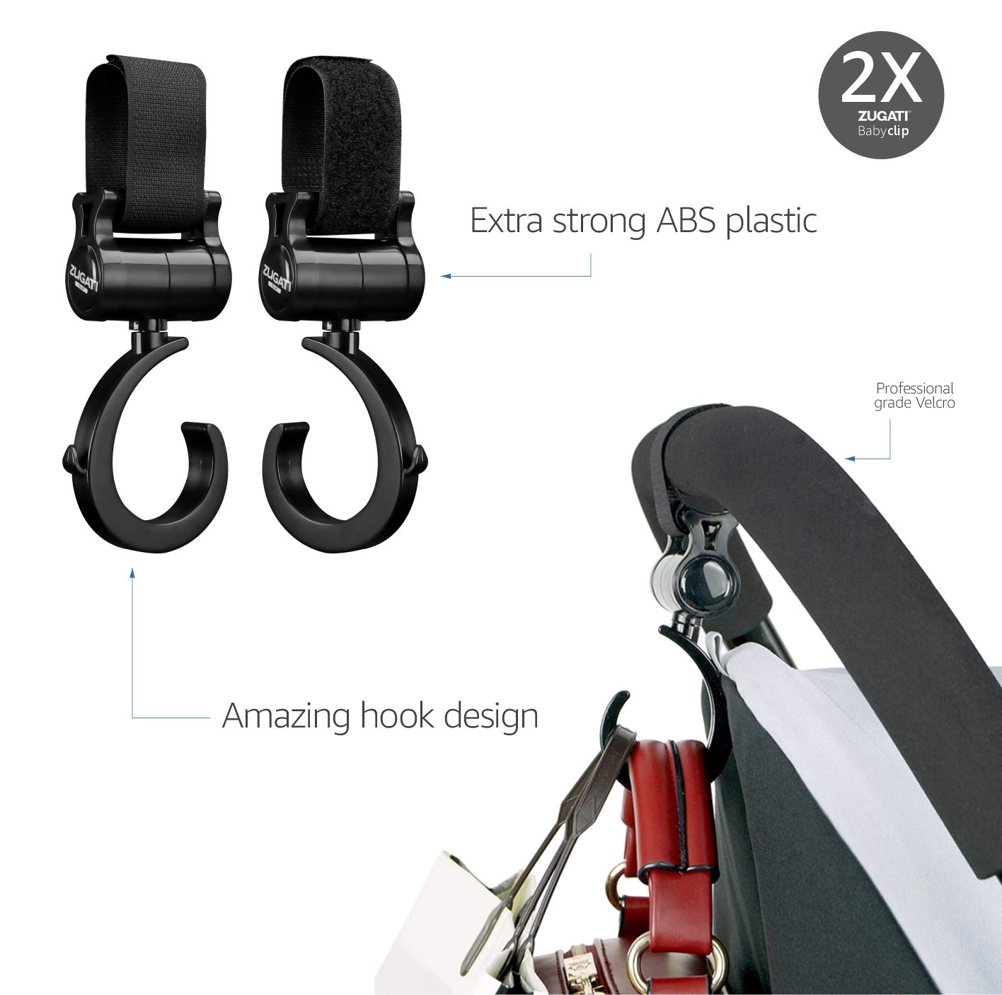 Universal Stroller Cup Holder, Universal Stroller Organizer Baby Bottle Holder - Stroller Accessory, Parent Cup Holder for Stroller/Bike (Phone Holder + 2 Hooks + 2 Toy Straps): Baby