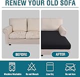 BellaHills High Stretch Jacquard Sofa Seat Covers Chaise Black view 6