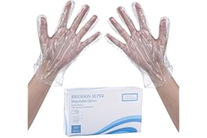 Brandon-super Disposable Food Prep Gloves - 500 Piece Plastic Food Safe Disposable Gloves, Food Handling, One Size Fits Most 500 PCS