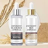 Black & White Rice Exfoliating Two-Piece Set - Rice Peeling Ampoule | Dead Skin Remover Scrub, Gentle yet Deep Pore Cleansing