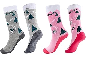 baotongle 2 Pairs Merino Wool Ski Socks Kids Knee High Warm Thermal Socks for Boys Girls Snowboard Skiing