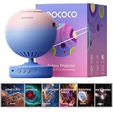 POCOCO Galaxy Star Projector + Fixed Star and Nebula Series Discs | 8 Discs Total, Rechargeable, 1W Soft Light, 2 Megapixel Lens, 5K Discs, Realistic Galaxy