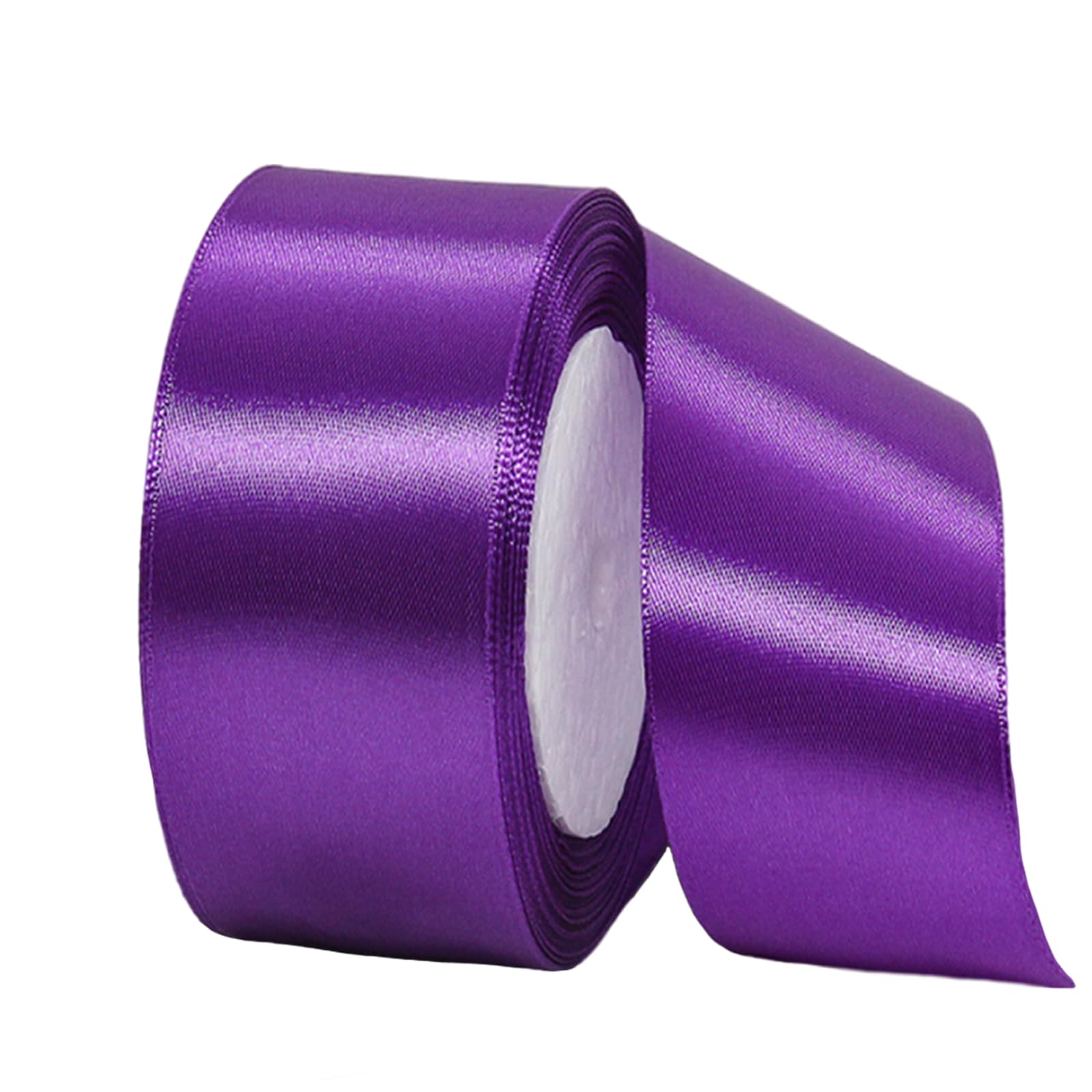 Wide Purple Ribbon 40mm Satin Ribbons for Gift Wrapping,22m 1.5Inch Silk Thick Wrapping Ribbon Purple for Crafting,Halloween,Xmas Party,Wedding Car,Bouquets,Cake Decorations