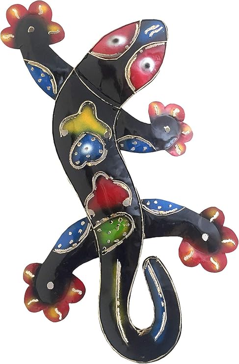 Amazon Com Oma Metal Gecko Wall Art Hand Painted Indoor Outdoor