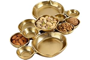 Cluster Serving Tray,Tiered Modern Metal Platter | White Gold Cluster Serving Tray | for Fruit Vegetable Salad Pasta Charcute