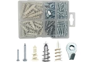 HAESPOT Drywall Anchors Hanging Kit 90PCS, Sheetrock Anchors Kit, Drywall Anchors Heavy Duty, No Drill Hole Required These Dry Wall Screws and Anchors