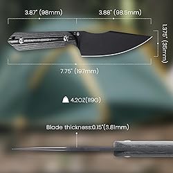 Kizer Harpoon Fixed Blade Knife, D2 Blade with
