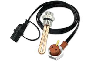 XGHDALK 3500069 Engine Block Immersion Heater for Fo-rd Lin-coln Mer-cury Inter-National Nav-istar John Dee-re 6.0 6.4 6.7L Die-sel 120 Volts 1000 Watts with Cordset Cord and Plug Protector