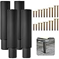 KRIZJUES Bed Support Legs, Metal Bed Legs Replacement, Adjustable Legs for Bed Heavy Duty Bed Center Frame Slat Support Leg for Cabinet Sofa Bed Frame Replacement Parts (4pcs Black)