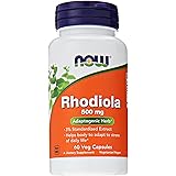 NOW Rhodiola Rhodiola Rosea 500mg, 60 Capsules (Pack of 2)