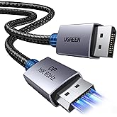 UGREEN 16K@60Hz Displayport Cable 2.1, 80Gbps DP Cable 8K@240Hz 4K@480Hz Aluminum Video Display Port Cord, HDR, HDCP2.3, DSC1