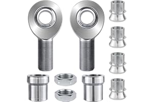 GaiRen 1.25'' Heim Joint Rod End Kit, Right and Left Hand Thread 1 1/4'' Chromoly Joints Heat Treated Chromoly with Round Tube Adapter