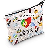 Gzrlyf Portugal Makeup Bag Just a Girl Who Loves Portugal Funny Portugal Portugal Travel Gifts Gift for Female Portugal (just Portugal)