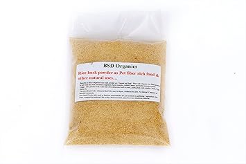 BSD Organics Rice husk powder as Pet fiber rich food & other natural uses - 1 kg