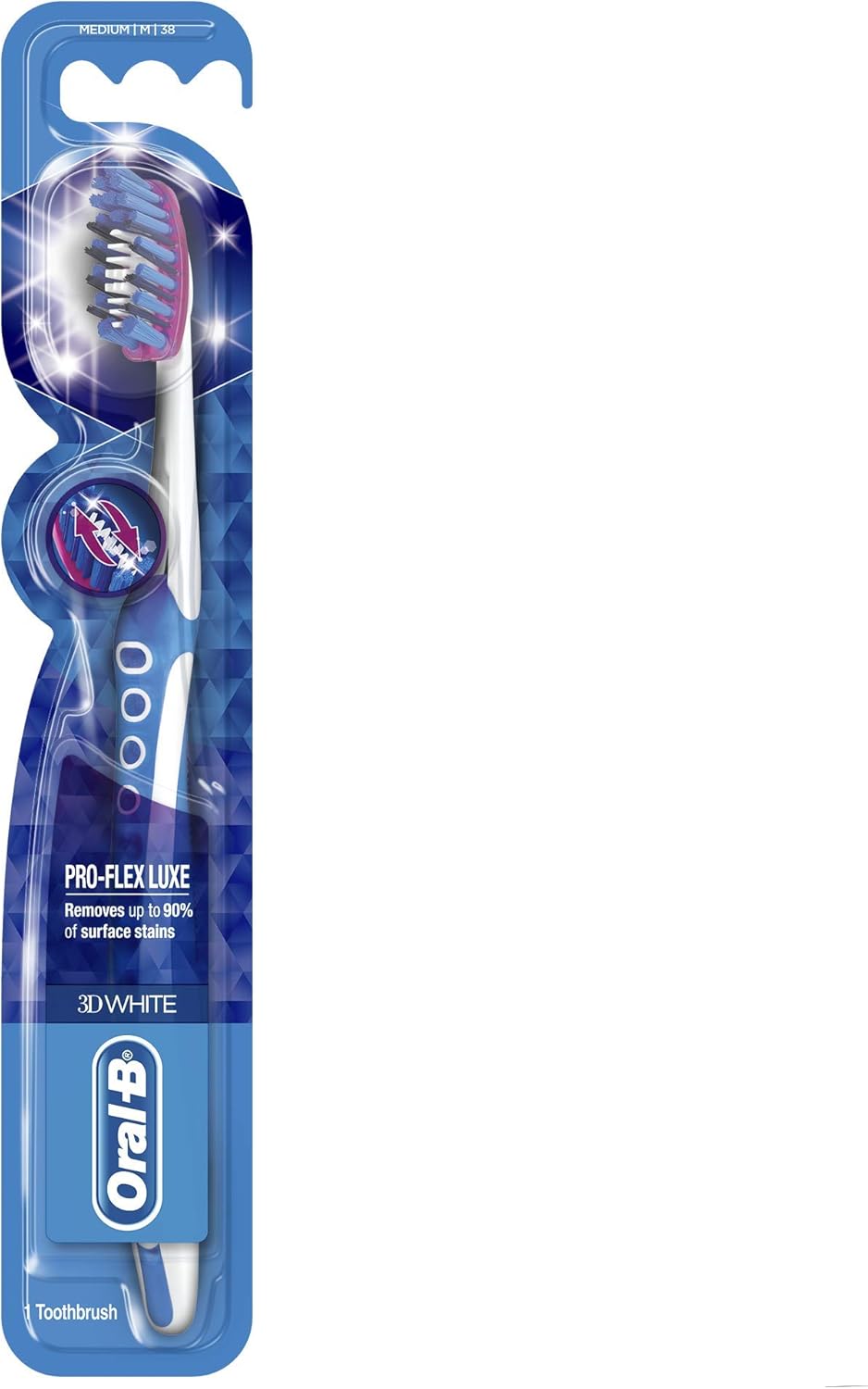 Oral-B 3d Luxe Pro-Flex Medium – Cepillo de dientes manual, color blanco