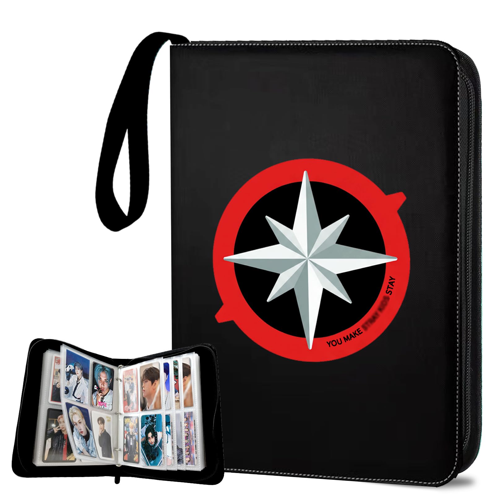 S-Kids Photocard Binder, 3 Ring Kpop Photocard Binder with 400 Pockets, Kpop Photo Card Holder, S-K-Z00 Photo Card Album, S-K-Z00 Collector, Kpop Merch Gifts for STAY