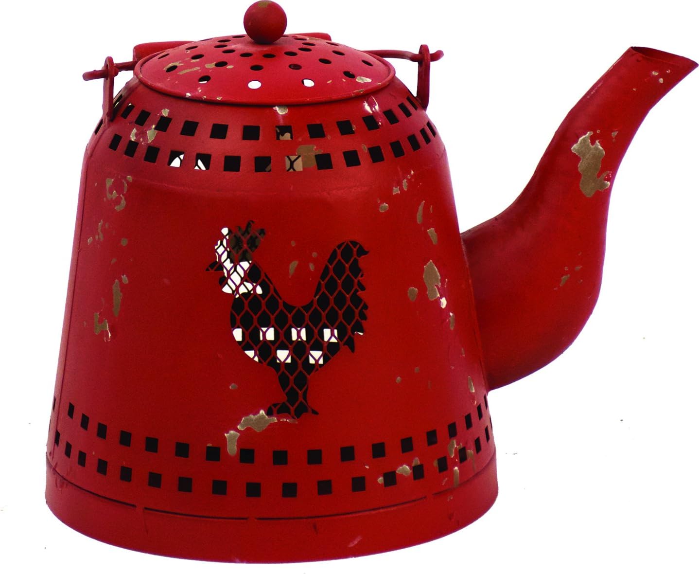 Harbor Gardens ZT171431 Essex Collection Decorative Tea Pot, 11"H X 10.5"W X 7.5"L, Red