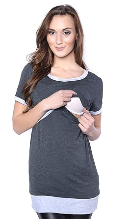 Mija - Moderne 2in1 Stillshirt & Umstandsshirt / Stilltop & Umstandstop 9048