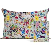 Lisa Frank x Kitsch Satin Pillowcase - The Fantastic World of Lisa Frank | Softer Than Silk Pillow Cases, Smooth Cooling Satin Pillow Case for Hair and Skin, Wrinkle-Free, Machine Washable