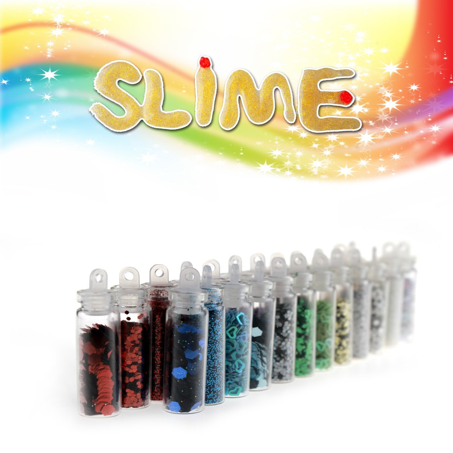 Slime Supplies Kit, 55 Pack Slime Beads Charms, Include Fishbowl beads, Foam Balls, Glitter Jars, Fruit Flower Animal Slices, Pearls, Slime Tools for DIY Slime Making, Homemade Slime, Girl Slime Party