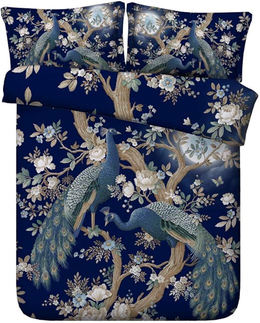 Amazon Com Goldeny Jf 448 Hd Digital Print White Flowers Peacock