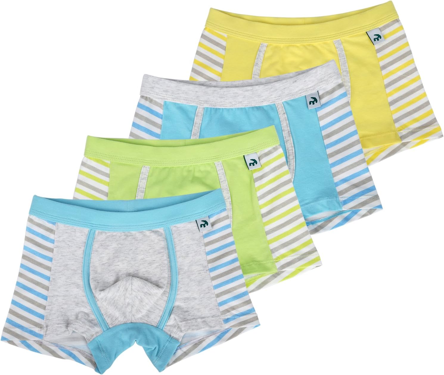 KiMiSUGOi Boys Boxer Briefs, Pack of 4 Solid Breathable Soft Cotton Toddler Underwear for 2-18 Years
