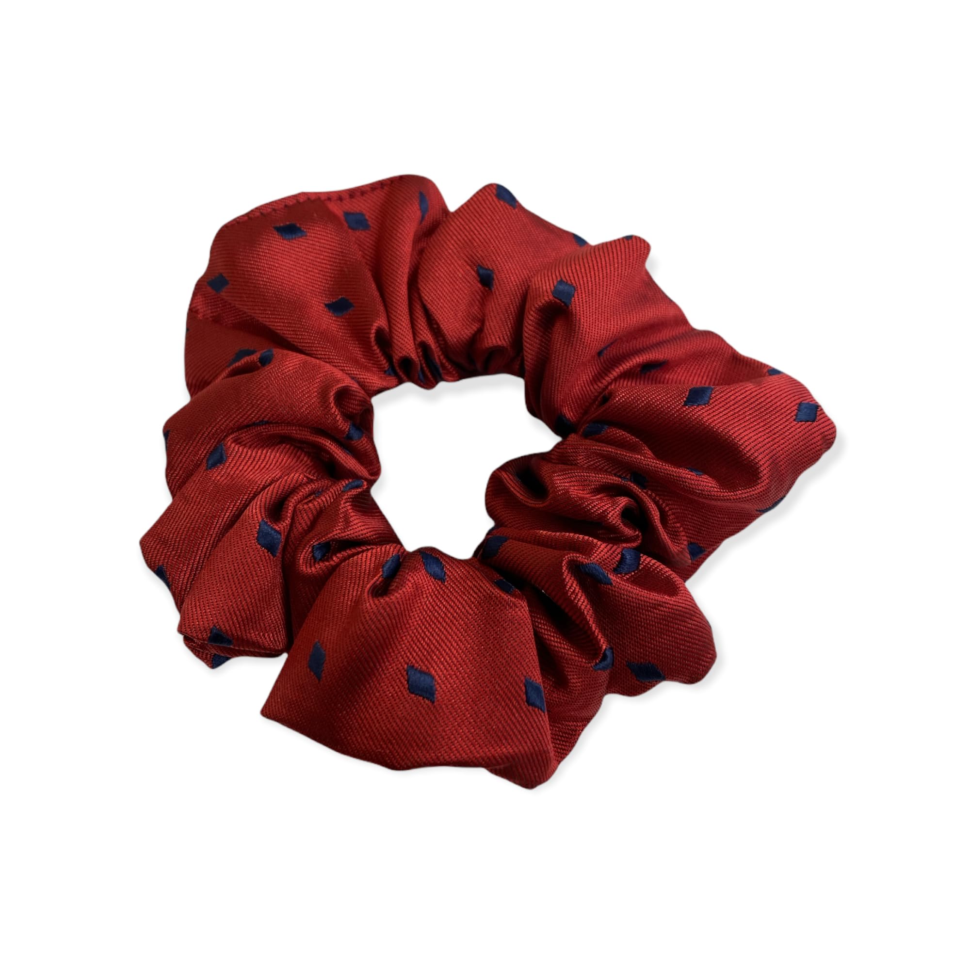 Equetech Diamond Showing Equestrian Hair Scrunchie – Burgundy/Navy Riding Competition Accessory