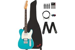 Fender Player II Telecaster HH - Aquatone Blue Bundle with Gig Bag, Strap, Cable, 3-Pack Picks and Guitar Cleaning Kit