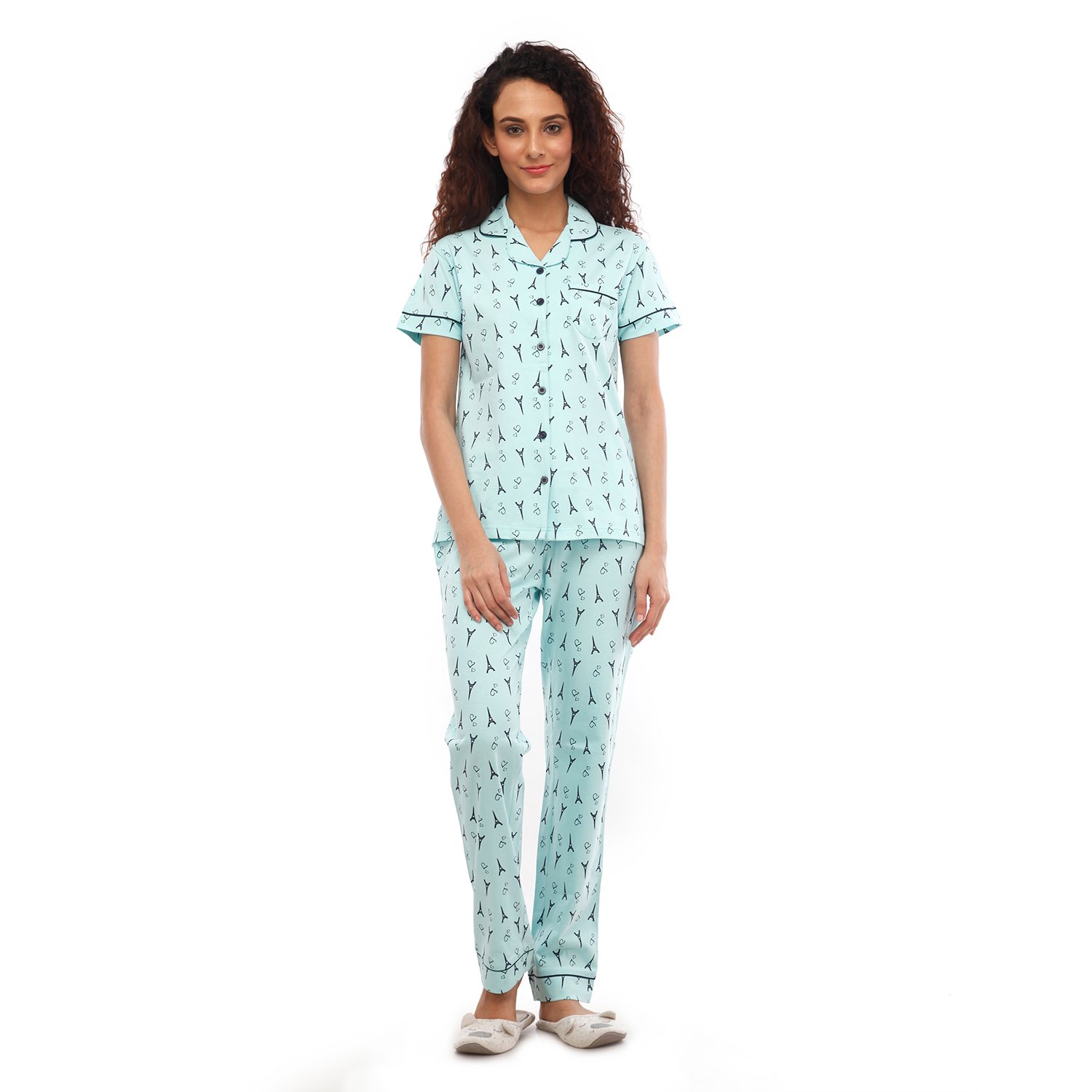 nite flite oh paris i love you cotton pajama set