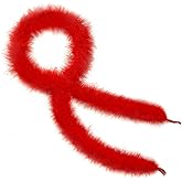 SOGUGOM Red Marabou Feather Boa - 22g 2 Yards Boas for Party Bulk, Wedding, Halloween, Home Holiday Decoration(Red)
