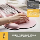 GIM Keyboard Wrist Rest Set Pink Memory Foam Mouse Pad Ergonomic Support view 2
