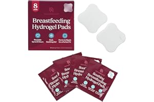 NURSE & NOURISH [8 Pads] Hydrogel Pads for Breastfeeding Soreness Support - Immediate Relief Nipple Gel Soothing Pads - Easy Apply Gel Nipple Pads for Breastfeeding - Reusable Form Adjusting Breastfeeding Gel Pads