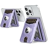 SkyEagle Compatible with Magsafe Case with RFID Blocking Card Holder AirTag pocket for iPhone 17/16/15/14/13/12 Pro/Pro Max/PlusSeries,Not Fit iPhone Mini,Light Purple