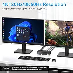8K@60Hz HDMI+Displayport KVM Switch 2 Monitors 2