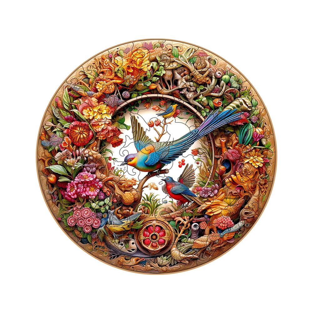 CENPEK Wooden Jigsaw Puzzles, Wise Bird Wooden Puzzles for Adults, Unique Shaped Animal Wood Puzzles, Wooden Animal Puzzles for Adults