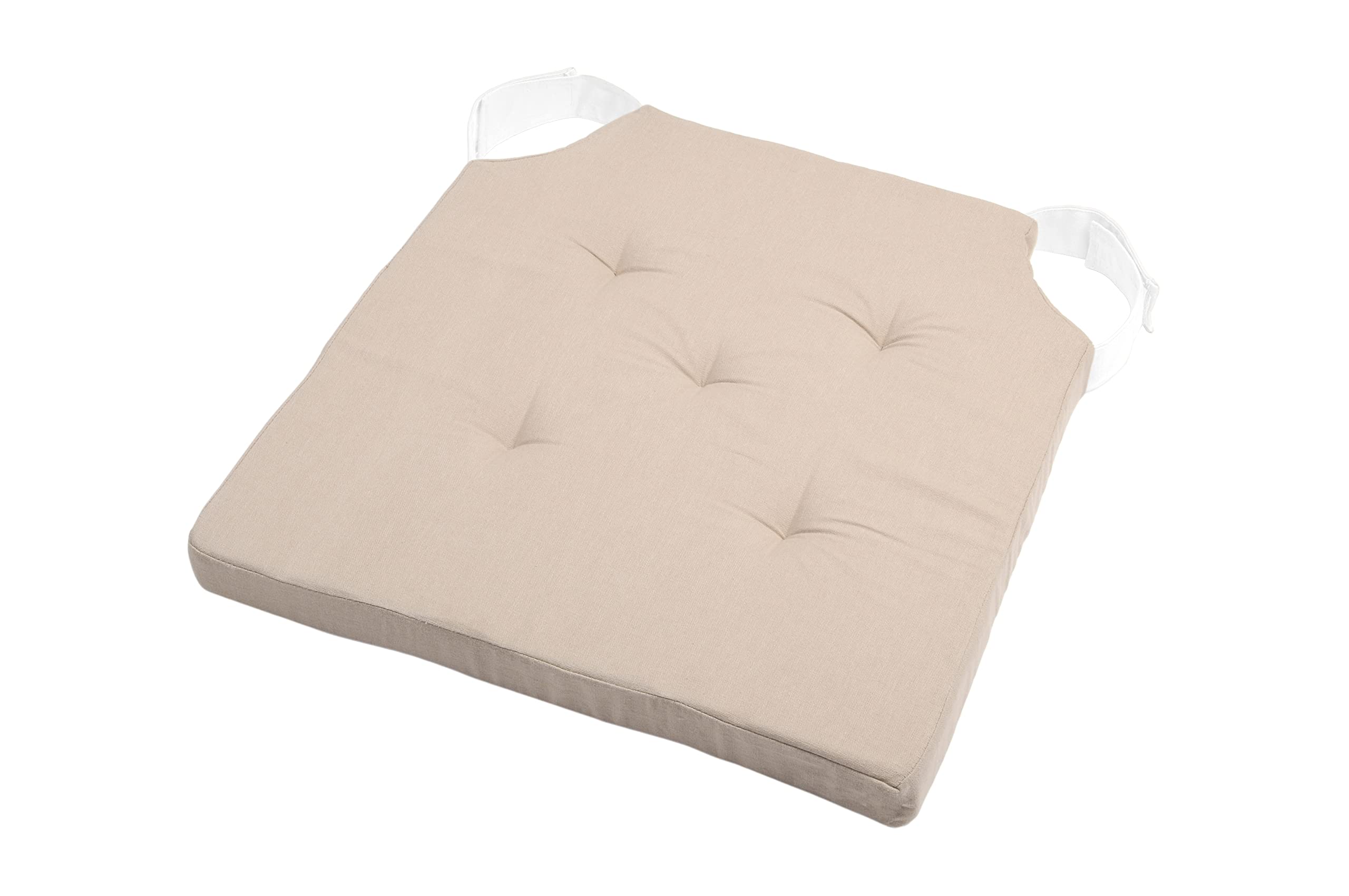 Lovely Casa Round Velcro, Cotton, Linen/Off-White, 40 x 40 cm