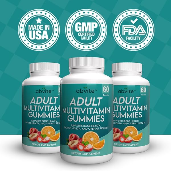 ABVITE PLANT-BASED MULTIVITAMIN GUMMIES, DAILY MULTIVITAMINS FOR MEN AND WOMEN WITH VITAMINS A, C, D, E, B-3, B-6, B-12, BIOTIN, INOSITOL, NON-GMO, GLUTEN FREE, 60 COUNT (30 DAYS SUPPLY)