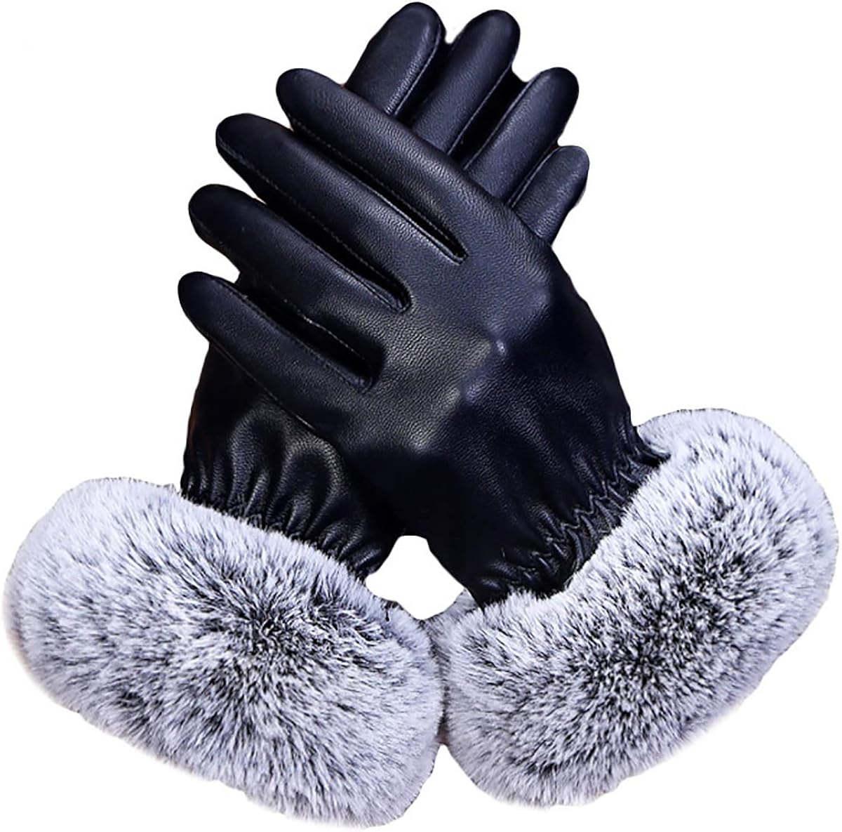 Winter Leather Gloves for Women, Touchscreen Texting Driving Winter
