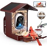 PeckCam® Bird Feeder with Camera Solar Powered, AI Identify & Auto Capture, 2K HD Live Video Smart Bird Feeder Camera Instant Notifications in Backyard, Gift for Bird Lovers