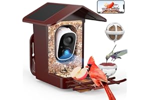 PeckCam® Bird Feeder with Camera Solar Powered, AI Identify & Auto Capture, 2K HD Live Video Smart Bird Feeder Camera Instant Notifications in Backyard, Gift for Bird Lovers