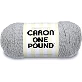 Caron One Pound Solids Yarn, 16oz, Gauge 4 Medium, 100% Acrylic - Grey Mix- For Crochet, Knitting &amp; Crafting ( 1 Piece )