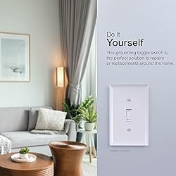 GE Grounding Toggle Switch, Single Pole, In Wall