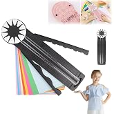 Paper Craft Edge Cutter, 12 in 1 Paper Cutter, Rolling Paper Cutter with 12 Cutting Types, Multifunctional Paper Cutter Machine with Measurements for Scrapbooking (BLK)