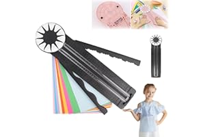 RANDJ Paper Craft Edge Cutter, 12 in 1 Paper Cutter, Rolling Paper Cutter with 12 Cutting Types, Multifunctional Paper Cutter Machine with Measurements for Scrapbooking (Black)