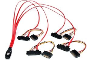 StarTech.com SAS808782P50 50cm Internal Serial Attached SCSI Mini SAS Cable, SFF8087 to 4X SFF8482, Internal Mini SAS Cable (